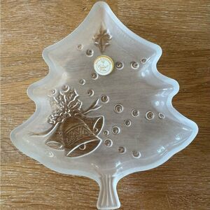 Vintage Crystal Clear Christmas Tree Serving Dish